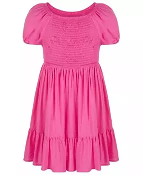 Легкое тканое платье с присборками для девочек Epic Threads, зеленый