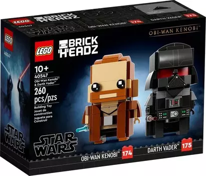 LEGO BrickHeadz, блоки, Звездные войны, Оби-Ван Кеноби и Дарт Вейдер, 40547
