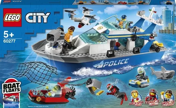 LEGO City, блоки полицейского патрульного катера, 60277
