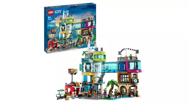 Lego City Набор Центр города, модельный комплект, игрушка с магазинами
