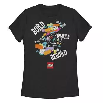 LEGO для юниоров: культовая футболка с графическими фигурками «Build, In-Build, Rebuild» Licensed Character