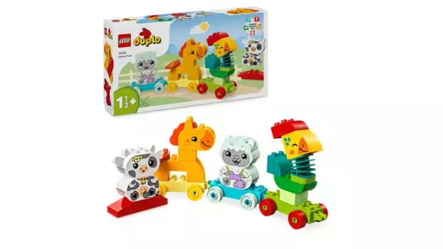 Lego DUPLO Поезд с животными, игрушечный поезд на колесах для малышей