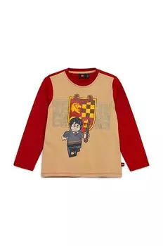 Lego Хлопковый лонгслив для детей, бордовый