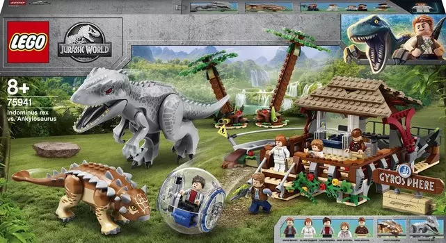 LEGO Jurassic World, блоки Индоминус Рекс против Анкилозавра, 75941