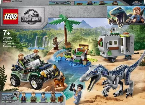 LEGO Jurassic World, кубики Baryonyx Clash Treasure Hunt, 75935