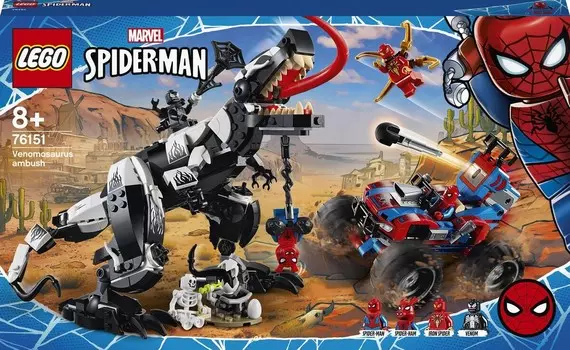 LEGO Marvel, блоки, Человек-Паук, Venomosaurus Clash, 76151