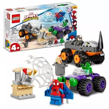LEGO Marvel, блоки, Спайди, Халк против Носорога - столкновение машин, 10782