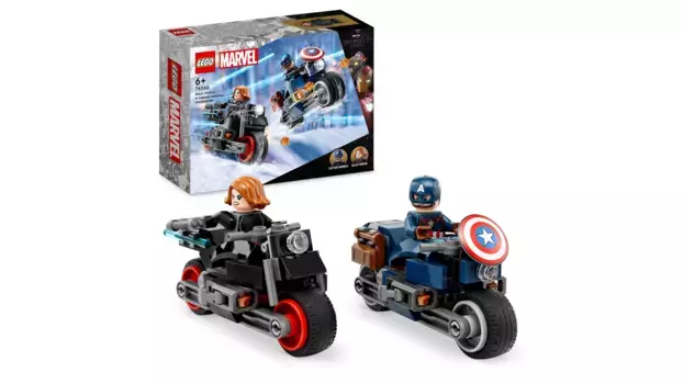 Lego Marvel Игрушечный мотоцикл Черные вдовы и Капитан Америка