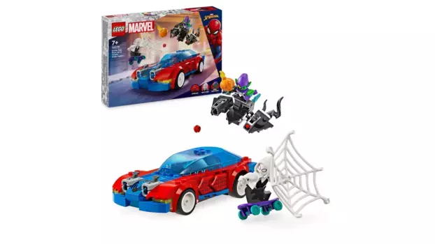 Lego Marvel Набор игрушек Гоночная машина Человека-паука и Зелёного гоблина Венома