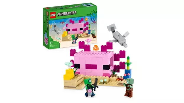Lego Minecraft Дом Аксолотля, набор со сборным домом и фигурками