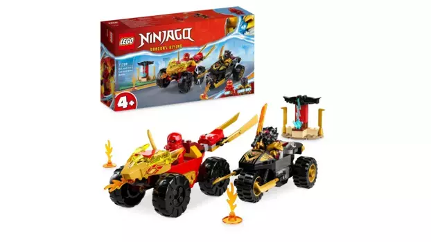 Lego NINJAGO Набор Погоня со спидстером Кая и мотоциклом Раса