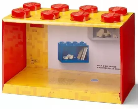 Lego — Полка В Форме Кирпича С Восемью Колпами — Красный