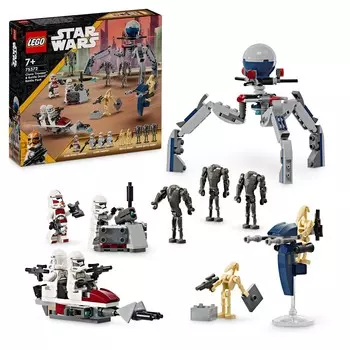 LEGO Star Wars, кубики, Боевой набор с солдатом-клоном и боевым дроидом, 75372