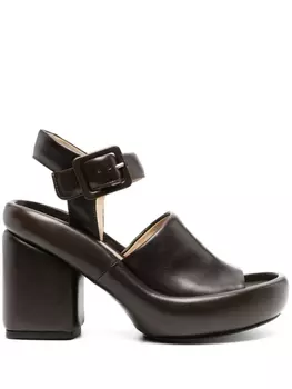 LEMAIRE босоножки с дутым ремешком, коричневый