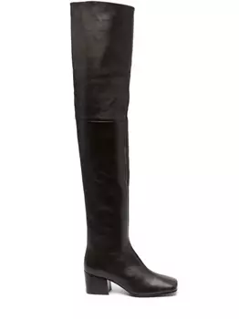 LEMAIRE ботфорты на каблуке, коричневый