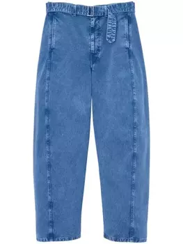 LEMAIRE джинсы прямого кроя с поясом, синий