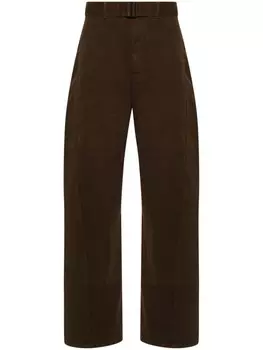 LEMAIRE джинсы с поясом, коричневый