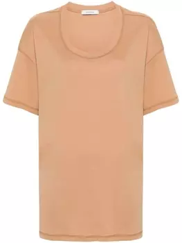 LEMAIRE футболка с декоративными швами, нейтральный цвет