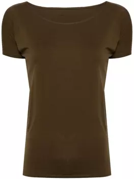 LEMAIRE футболка с U-образным вырезом, коричневый