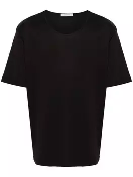LEMAIRE футболка с U-образным вырезом в рубчик, черный
