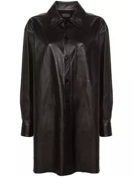 LEMAIRE кожаная рубашка, коричневый