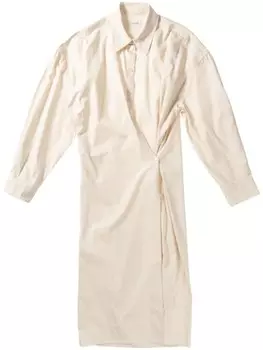 LEMAIRE платье-рубашка с перекрученным кроем, нейтральный цвет