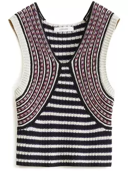 LEMAIRE полосатый топ без рукавов, черный