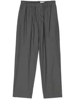 LEMAIRE поплиновые брюки прямого кроя, серый