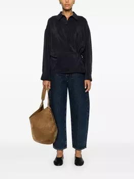 LEMAIRE рубашка с драпировкой, фиолетовый