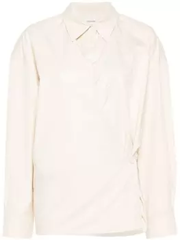 LEMAIRE рубашка с прямым воротником, нейтральный цвет