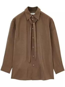 LEMAIRE рубашка с завязками, коричневый