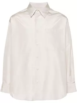 LEMAIRE шелковая рубашка с длинными рукавами, нейтральный цвет