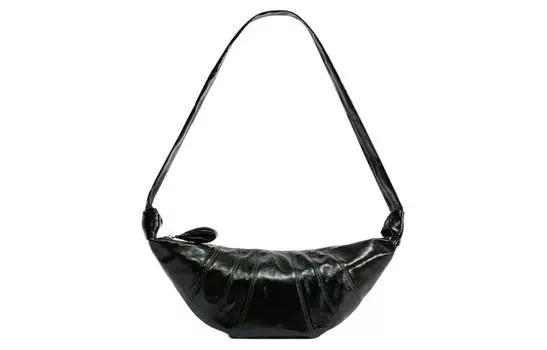 Lemaire Сумка-круассан из хлопка с полиуретаном, дамская сумочка, сумка на плечо, сумка через плечо, среднего размера, цвет "лесной зеленый"