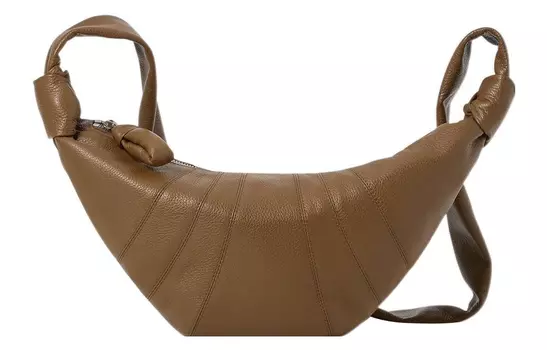 Lemaire Сумка-круассан из коровьей кожи, сумка на плечо, маленькая, унисекс, коричневого цвета