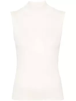 LEMAIRE топ без рукавов с воротником-стойкой, нейтральный цвет