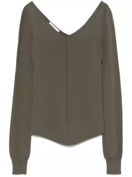 LEMAIRE топ с V-образным вырезом, зеленый