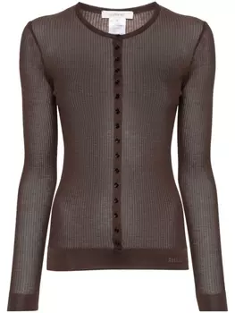 LEMAIRE топ в рубчик с длинными рукавами, коричневый
