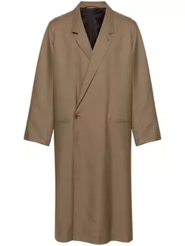 LEMAIRE твиловое пальто миди Asymmetric, коричневый