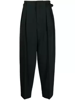 LEMAIRE зауженные брюки из вирджинской шерсти, зеленый