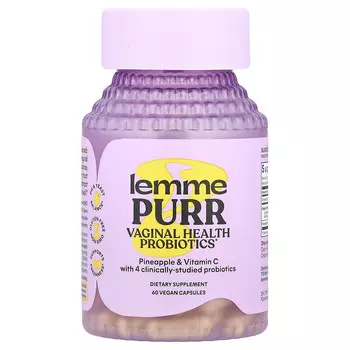 Lemme, Purr, пробиотики для здоровья влагалища, 60 веганских капсул