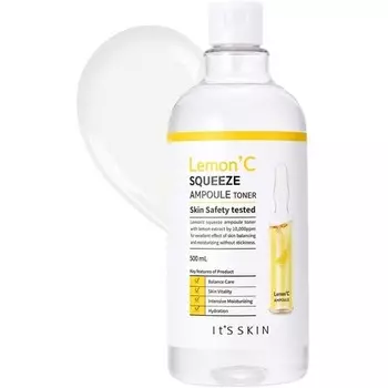 Lemon'C Squeeze Ampoule Toner 500 мл - Очищающее и увлажняющее вяжущее средство с экстрактом лимона и гиалуроновой кислотой, It'S Skin