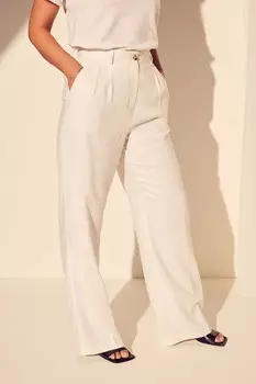 Лен брюки Myleene Klass, белый