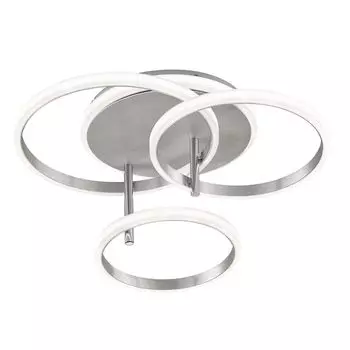 Лена потолочный светильник 4 лампочки. Матовый алюминий В: 21 см x Ш: 59 см x Д: 59 см Ступенчатый диммер 3000K Wofi, серебро