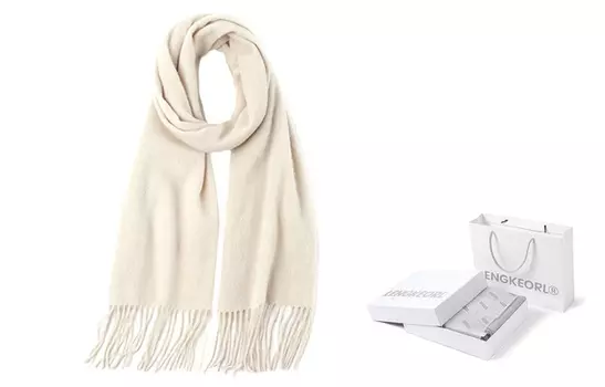 LENGKEORL Шерстяный вязаный шарф унисекс красный