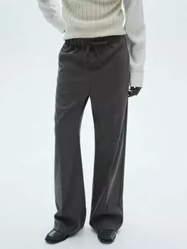 Ленивые брюки с прямыми штанинами Mango, серый