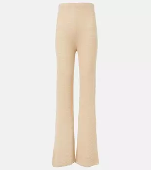 Ленн брюки расклешенные из хлопковой смесовой ткани Posse, бежевый