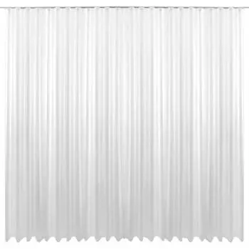 Лента для штор рюша прозрачная 290 х 300 см (ширина х длина) белого цвета, с утяжеленной торцевой лентой Bestlivings, белый