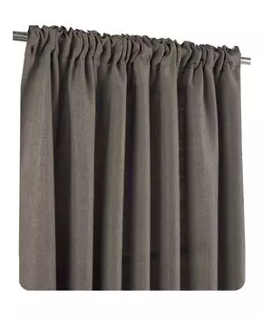 Лента для штор с рюшами 140х245 см, кремовая непрозрачная структура, имитация льна, однотонная штора Haus und Deko, коричневый