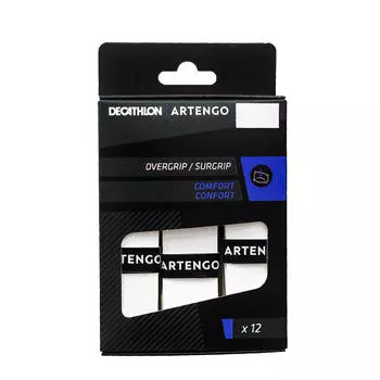 Лента для тенниса overgrip comfort, 12 шт. в упаковке, белая ARTENGO, белый