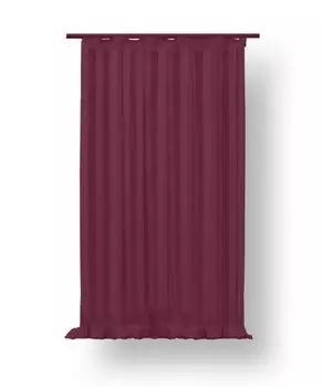 Лента рюшная серая 140х145 см в полоску вуаль полупрозрачная штора Haus und Deko, красный